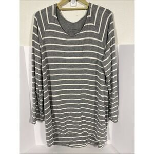 Soma Live Lounge Wear Tunic  Gray Stripe Lounge Wear Dress XL R1